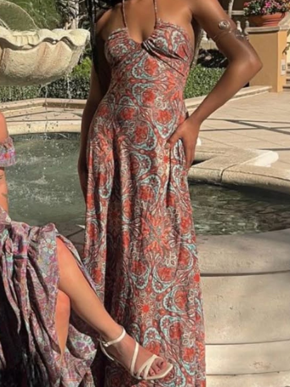 Stunning Boho Women’s Paisley Halter Maxi Dress -  Elegant Summer Dress